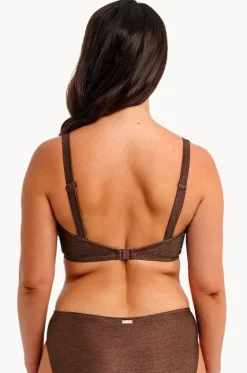 Bikini Tops^Fantasie Sabana Sparkle E Cup Plunge Bra Chestnut