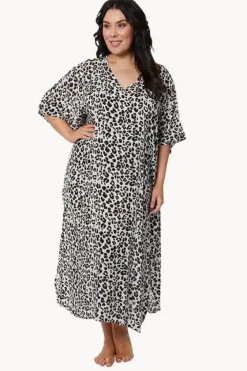 Overswim^Sundrenched Safari Long Kaftan Black