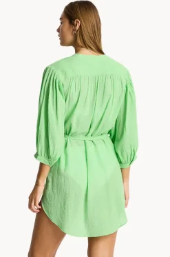 Overswim^Sea Level Salt Boho Shirt Matcha