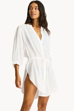 Overswim^Sea Level Salt Boho Shirt White
