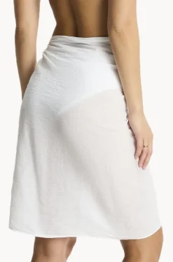Sarongs^Sea Level Salt Frayed Sarong White