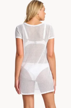 Overswim^Sunseeker Salt Mesh T-Shirt Dress White