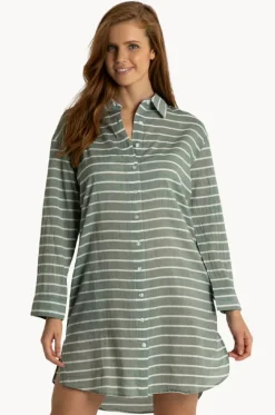 Overswim^Sunseeker Santorini Button Painter Dress Sage