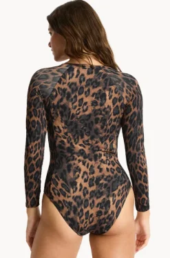 Rashies & Sunsuits^Sea Level Savanna Long Sleeve Sunsuit Chocolate