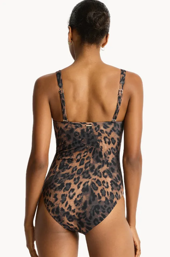 One Pieces^Sea Level Savanna Twist Front One Piece Chocolate
