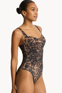 One Pieces^Sea Level Savanna Twist Front One Piece Chocolate