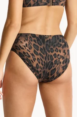 Bottoms^Sea Level Savanna Twist Mid Bikini Pant Chocolate
