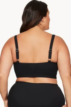 Bikini Tops^Artesands Sculpt Fuseli Zip Front Crop Black