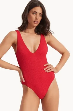 One Pieces^Seafolly Sea Dive Deep V Neck One Piece Chilli red