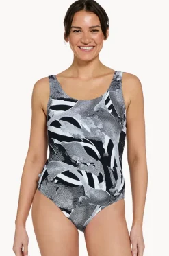 One Pieces^Zoggs Sea Skin Scoopback One Piece Black/grey