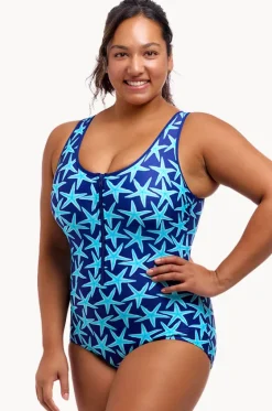 One Pieces^Funkita See Stars DD/E Cup Zip Front One Piece Navy/blue