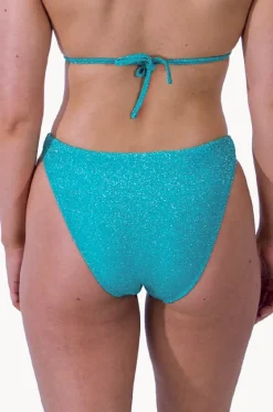 Bottoms^Base Swim Shimmer Hipster High Leg Pant Emerald