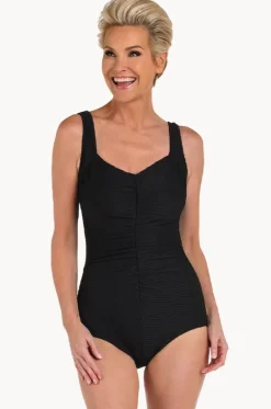 One Pieces^Maxine Shirred Front Pool One Piece Black
