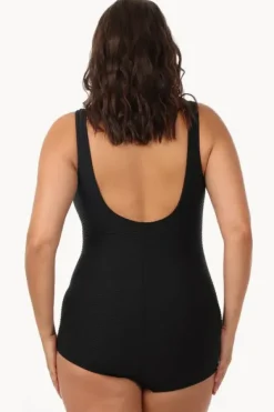 One Pieces^Maxine Shirred Front Pool One Piece BLACK