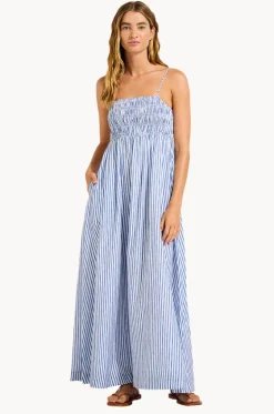 Dresses^Seafolly Shirred Midi Dress Marine