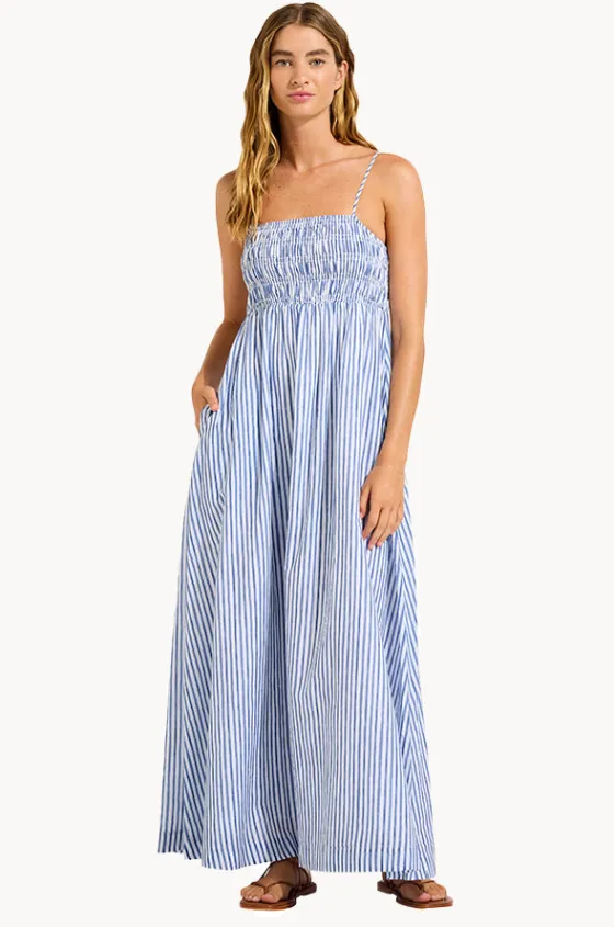Dresses^Seafolly Shirred Midi Dress Marine