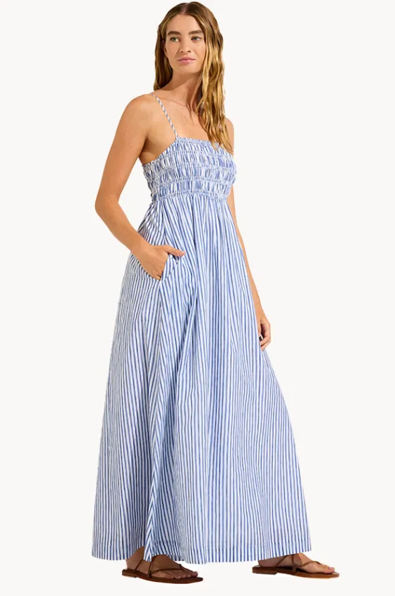Dresses^Seafolly Shirred Midi Dress Marine