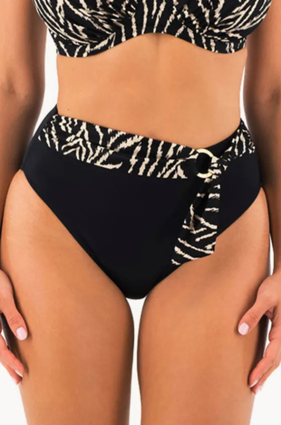 Bottoms^Fantasie Silhouette Island High Waist Brief Black/Cream