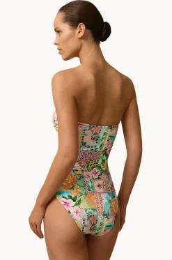 One Pieces^Monte u0026 Lou Simi Ruched Bandeau One Piece Multi