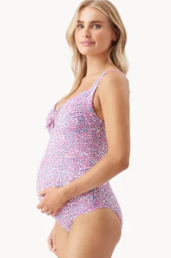 One Pieces^Ripe Maternity Skipper Tie Front One Piece Pink/Blue