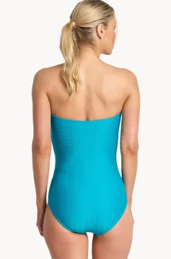 One Pieces^Jantzen Sky High Bar Bandeau One Piece Aqua