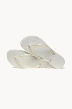 Footwear^Havaianas Slim Metallic Thong White