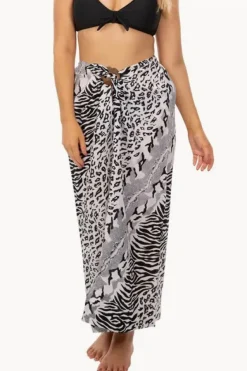 Sarongs^Sundrenched Snake Cheetah Tube Sarong Black