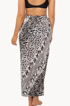 Sarongs^Sundrenched Snake Cheetah Tube Sarong Black