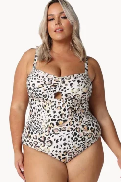 One Pieces^Capriosca Snow Bandeau One Piece Leopard
