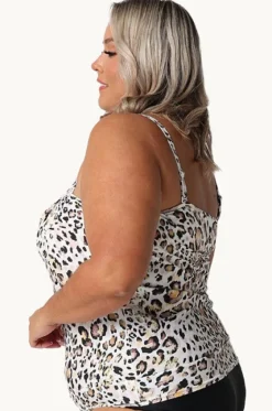Tankini Tops^Capriosca Snow Flounce Tankini Separate Leopard