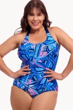 One Pieces^Funkita Soaring Hi Brace Me Back One Piece Blue/pink
