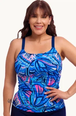 Tankini Tops^Funkita Soaring Hi Scoop Neck Tankini Separate Blue/pink