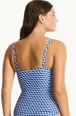 Tankini Tops^Sea Level Solara Cross Front Tankini Separate Blue
