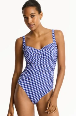 One Pieces^Sea Level Solara Twist Front One Piece Blue