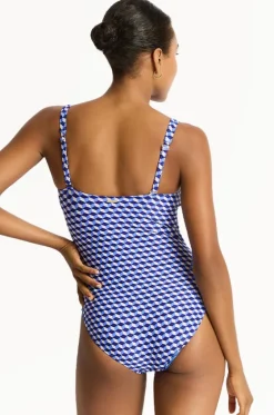 One Pieces^Sea Level Solara Twist Front One Piece Blue