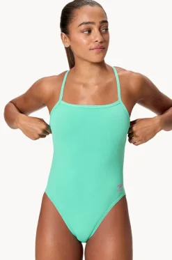 One Pieces^Speedo Solid V-back 2.0 One Piece Aqua