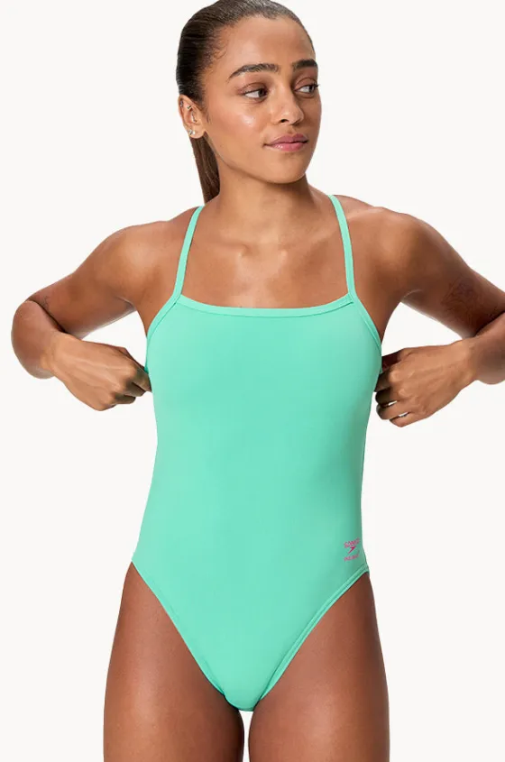 One Pieces^Speedo Solid V-back 2.0 One Piece Aqua