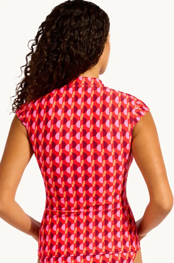 Rashies & Sunsuits^Seafolly Sorrento Cap Sleeve Suntop Flame