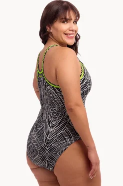 One Pieces^Funkita Space Signals Locked In Lucy One Piece Black/white