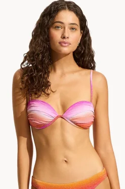 Bikini Tops^Seafolly Spectrum Ruched Split Wire Bra Hot pink