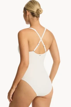 One Pieces^Sea Level Spinnaker Cross Front One Piece White