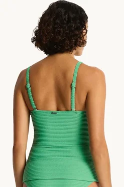 Tankini Tops^Sea Level Spinnaker Cross Front Tankini Separate Moss