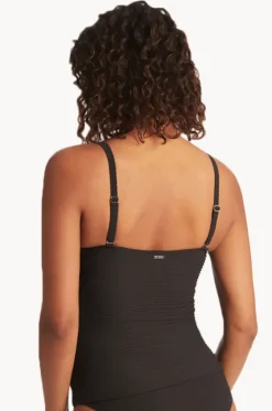 Tankini Tops^Sea Level Spinnaker Cross Front Tankini Separate Black