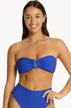 Bikini Tops^Sea Level Spinnaker U Bar Bandeau Cobalt