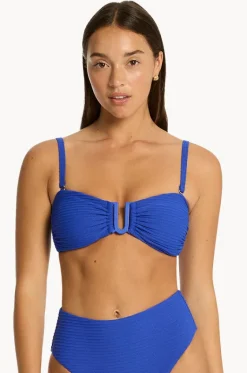 Bikini Tops^Sea Level Spinnaker U Bar Bandeau Cobalt