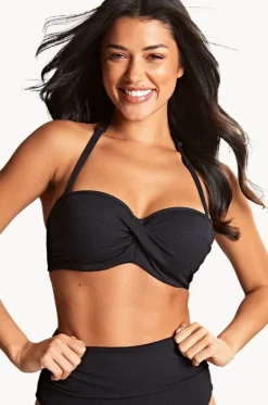 Bikini Tops^Panache Spirit Ella G Cup Twist Bandeau BLACK