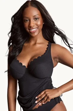 Tankini Tops^Panache Spirit Selena F Cup Plunge Tankini Separate BLACK