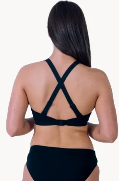 Bikini Tops^Base Swim Sports F/G Cup High Neck Crop BLACK