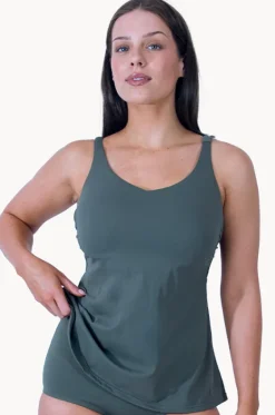 Tankini Tops^Base Swim Sports F/G Cup V Neck Tankini Separate Khaki