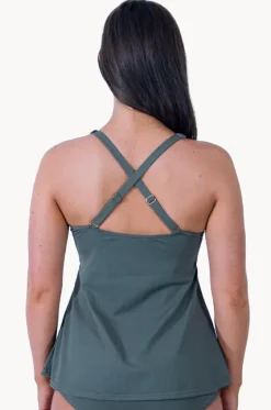 Tankini Tops^Base Swim Sports F/G Cup V Neck Tankini Separate Khaki